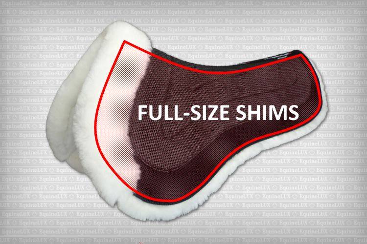 Shimmable saddle pads with inserts for jumper