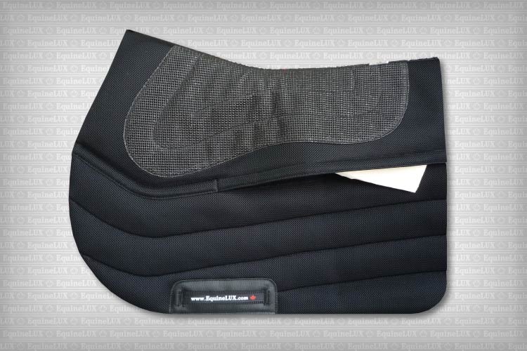 Non-slip Adjustable Jumper saddle pad with cotton lining and pockets for shims (black)