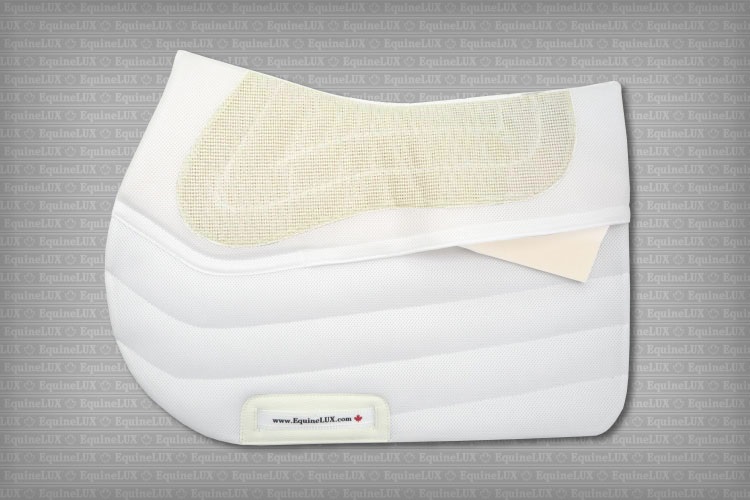 Non-slip Jumper saddle pad with cotton lining and pockets for shims (white)