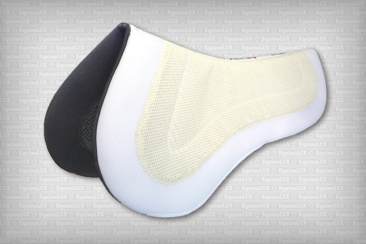 WHITE and BLACK Adjustable non-slip reversible half pad with pockets for shims | Show-Jumping