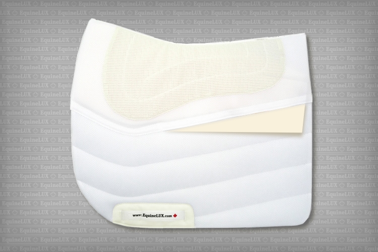 Non-slip Dressage saddle pad with cotton lining and pockets for shims
